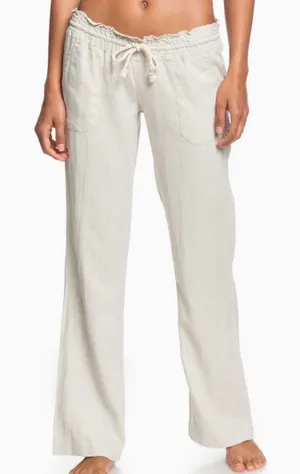 ROXY NWT Linen Blend Oceanside Pant thumbnail 1