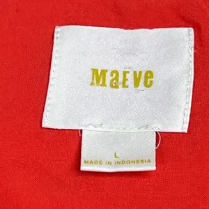 Maeve Anthropologie Coral Orange Button Down Short Sleeve Blouse Top Large thumbnail 2