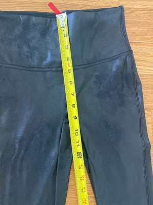 SPANX Faux Leather Leggings Women’s Black Sz Medium High Rise Shaping Pants NWOT thumbnail 4