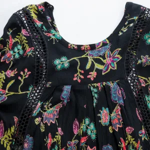 Free People Just The Two Of Us‎ Floral Crochet Tunic Top S Whimsy Fairy Ren Fair thumbnail 14