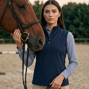 Core 365 Ladies Navy Blue Quarter Zip Vest Water Resistant Large thumbnail 1