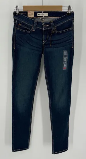 Levis’s Jeans Women’s 5S/27 Dark Blue Demi Curve Low Skinny Leg Whiskered NWT thumbnail 1