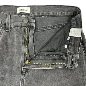 PISTOLA Alexa High Rise Flare‎ Jeans 28" Black Split Hem Goth Grunge Minimalist thumbnail 5