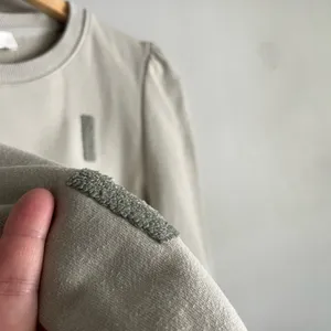 Bohme Light Green Textured Puff Shoulder Sweatshirt Cozy Neutral XS thumbnail 5