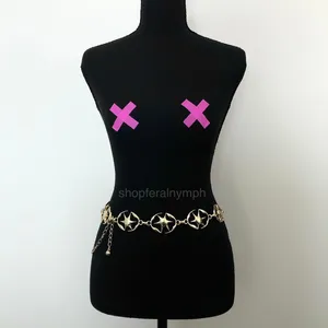 Y2K Celestial Liquid Gold Starburst Chain Belt, Fits 23.5–42.5 Inches, X7GA1218 thumbnail 4