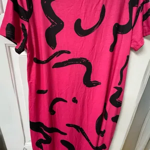 Emery Rose Pink Black Abstract Maxi Dress XL Pockets Summer Flowing NWT thumbnail 7