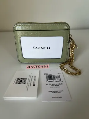 Coach Zip Card Case With Quilting  thumbnail 2
