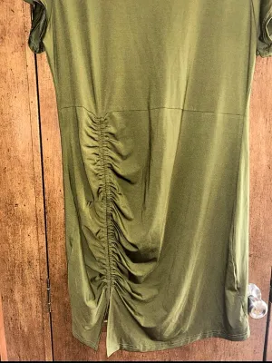 SHEIN Curve Short Sleeve Dress With Drawstring Waist, High Slit Hem Ruched 2X thumbnail 6