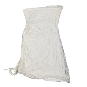 ace Tube Dress Womens Small White Ruched Strapless Bodycon Mini thumbnail 13