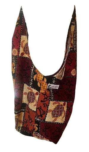 Local Design Hawaiian Multicolor Patchwork Hobo Shoulder Bag Embroidered Pockets thumbnail 1