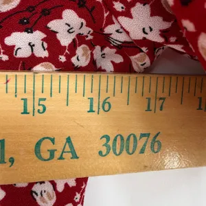 Beachsissi Floral Mini Dress Womens Small Red Cottagecore Boho Romantic Feminine thumbnail 9