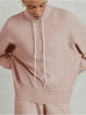 Varley Maceo Pique Mock Neck Pullover Sweatshirt in Blush Pink Size Small‎ thumbnail 2