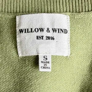Willow & Wind Sage Green Button Front Cardigan White Stitch Trim Sz S NEW No Tag thumbnail 3