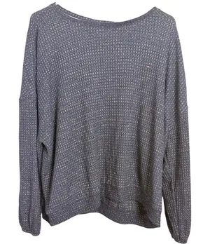 Tommy Hilfiger Women's Navy Blue Textured‎ Knit Sparkle Long Sleeve Sweater XL thumbnail 1