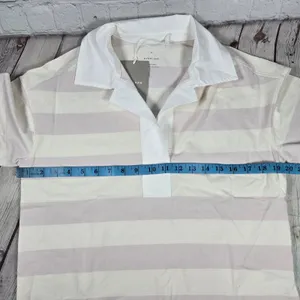 Everlane The Retro Organic Cotton Oversized Rugby Polo Shirt Purple‎ Stripe XS thumbnail 8