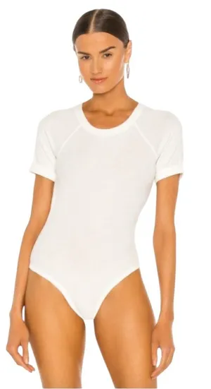 NWT The Line By K Remy Short Sleeve Bodysuit Ivory Size M thumbnail 1