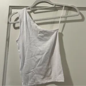 Madewell Brightside Rib One-Shoulder Tank in Eyelet white Size XSmall NWT thumbnail 8