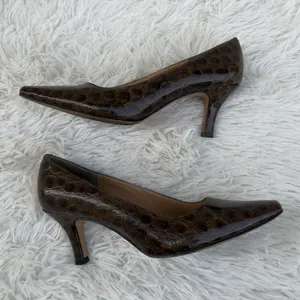 Karen Scott Women's Animal Print Heels Pumps Slip-On Shoes Brown Size 7.5M thumbnail 3