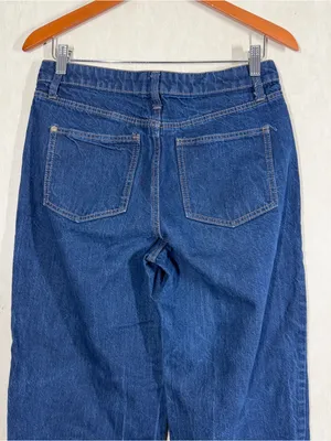 Kate Spade X Target Women’s High Rise Straight Leg Wide Cuff Jeans Dark Wash 6 thumbnail 7