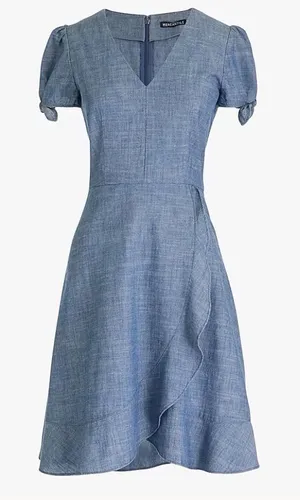 J.‎ Crew Faux-Wrap Chambray Dress thumbnail 1