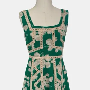 Maeve Anthropologie Emma Dandelion Print Dress Green Floral Size 10 Feminine thumbnail 6