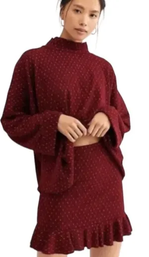 NWT Free People Set The Mood 2 Piece Sweater Skirt Set Size XS thumbnail 1