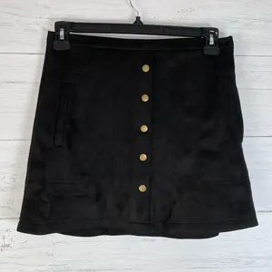 HYFVE black faux suede mini skirt size M with pockets New with tags thumbnail 1