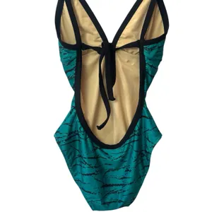 Stüssy NEW RARE Green‎ Black Bow Open Back One Piece Swimsuit Vacation Beach S thumbnail 7