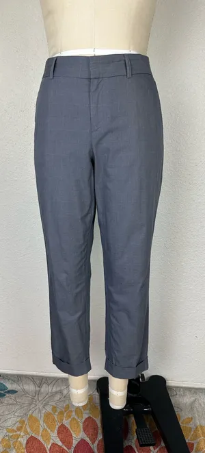 Banana Republic The Martin Fit Women’s Sz 10 Grey Cuffed Ankle Pans Tapered. thumbnail 1