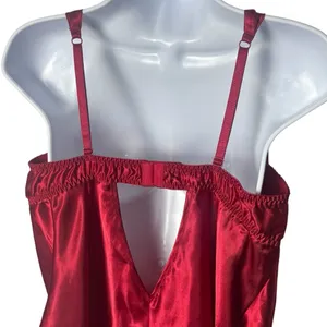 Frederick’s of Hollywood Wine Red Heart Jeweled Embroidered Teddy Top XL‎ thumbnail 6