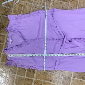 Elan Purple Ruffle Button Down Waist Tie Dress thumbnail 9