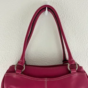 CRAZY HORSE Vintage 90s Y2K Hot Pink Faux Leather Barbiecore Shoulder Bag Purse thumbnail 4