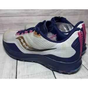 Saucony Peregrine 12 Blue Gold Pink Trail Running Sneakers Womens Sz 9.5 thumbnail 5