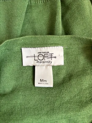 LOFT Green Button-Front Crewneck Cardigan thumbnail 2