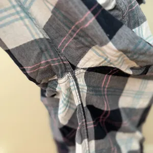 Barbour Womens Shoreline Shirt 10 EUC Oversized Windowpane Tartan Coastal Preppy thumbnail 14