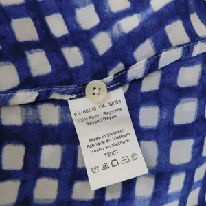 Anthropologie 11.1 TYLHO Adanne Tunic Top Shirt Blue White Gingham Plaid X-Small thumbnail 11