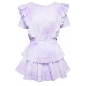 Love Shack Fancy Natasha Heritage mini ruffle dress‎ purple size large pastel thumbnail 7