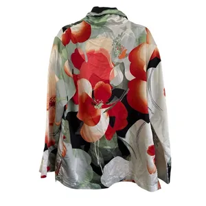 Natori Exotic Poppy Mandarin Notch Pajama Top Size Medium thumbnail 3