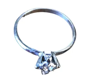 Vintage Solitaire Cubic Zirconia Sterling Silver Ring, CZ Silver Band Sz 9 thumbnail 5