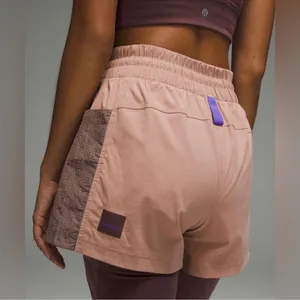 Lululemon Drop-In Pocket High-Rise Hiking Shorts Outdoor 5" Pink Clay Tan 2 thumbnail 3