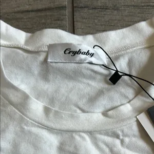 White and Brown Short Sleeve Tee with Heart Design thumbnail 3
