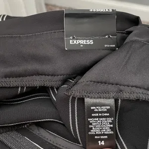 Express High Waist Pants Size 14 Black White Striped Pleated Paperbag Trouser thumbnail 7