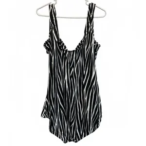 Maxine of Hollywood Zebra Spa Shirred One Piece Swimsuit Plus Size 24W thumbnail 4