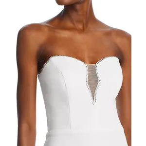 AQUA‎ Rhinestone Embellished Strapless Crepe Midi Dress Size 6 New thumbnail 5