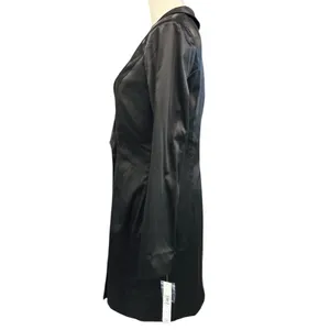 Clover and Sloane NWT Black Satin Tuxedo Blazer Dress Shawl Collar US 10 Gothic thumbnail 5