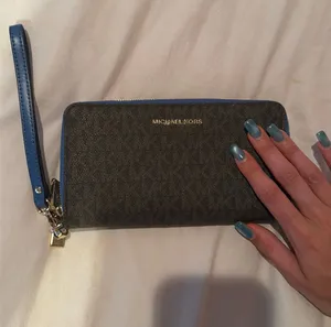 Michael Kors Wristlet Wallet Leather Brown thumbnail 1