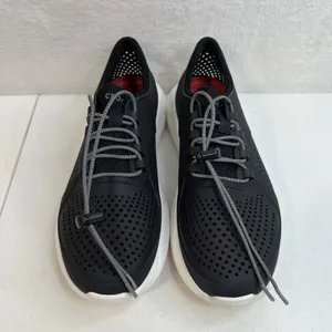 Crocs Sz 9 LiteRide Pacer Lace Up Sneaker Women's Lightweight Black Croslite‎ thumbnail 6