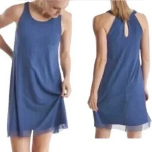 Oiselle Blue Mio Mesh Mini Active Dress in blue size 8 thumbnail 2