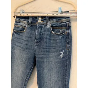 Artemis Vintage Womens High Rise Double Button Flare‎ Jeans Distressed thumbnail 4