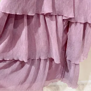 ASTR Emporia Purple Pleated Tiered Midi Dress Size Small NWT thumbnail 8